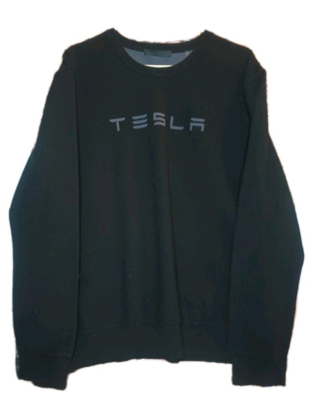 Tesla Made in Italy Wool Crewneck Sweater Black Men's Size 2XL XXL Vintage